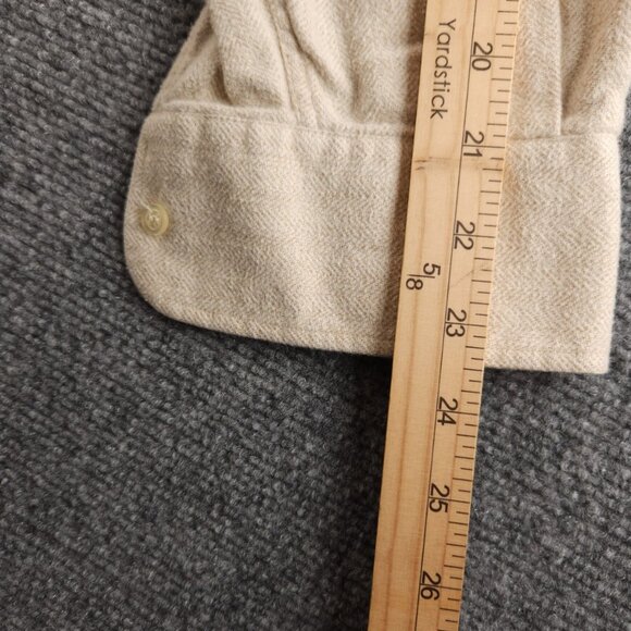 Paul & Shark Flannel Italy Cotton Herringbone Button-Down 16 Heavyweight Beige - Picture 16 of 16